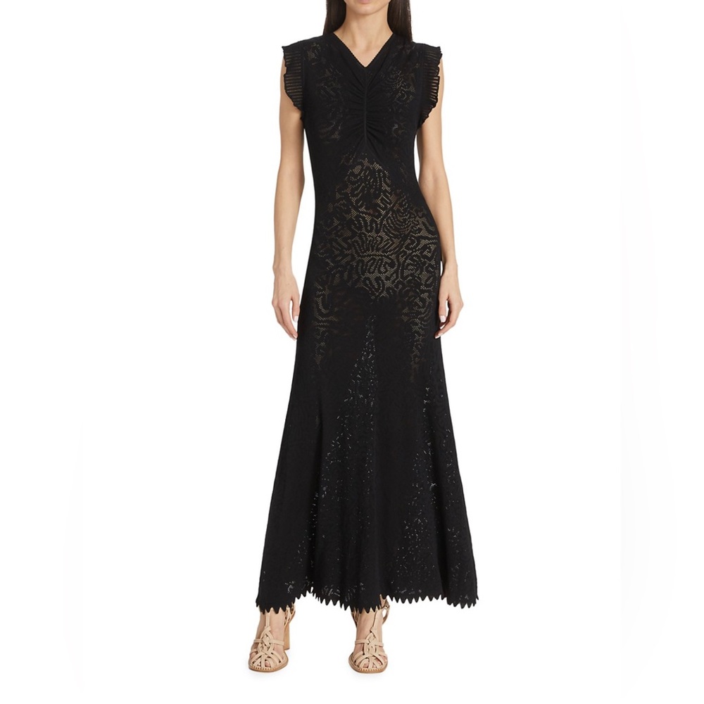 Milo Wavy Lace Sheer Maxi Dress - Picture 1 of 8